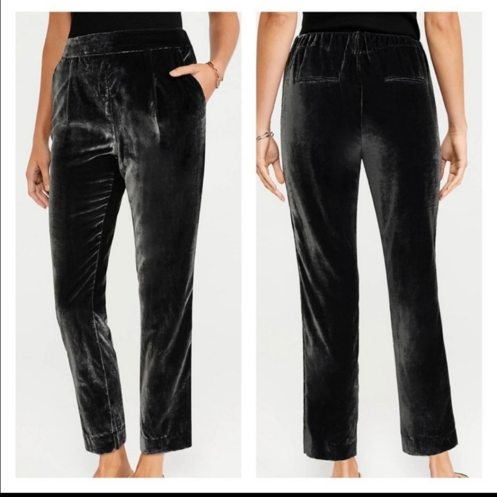 Ann Taylor Velvet Pull On Ankle Pants Size Small
